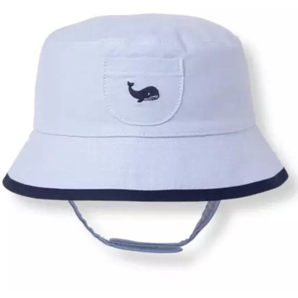 Janie and Jack Infant Cotton Reversible Bucket Hat Embroidered Whale & Anchors - Picture 1 of 7